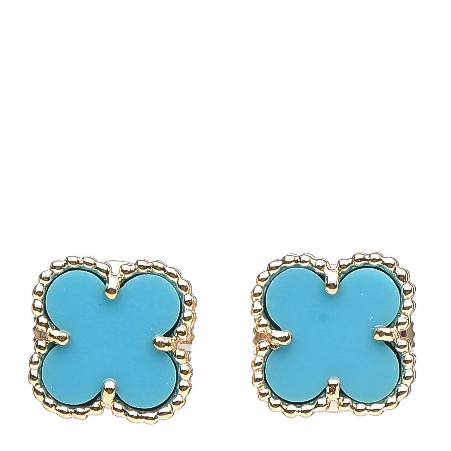 18K Yellow Gold Turquoise Sweet Alhambra Earrings