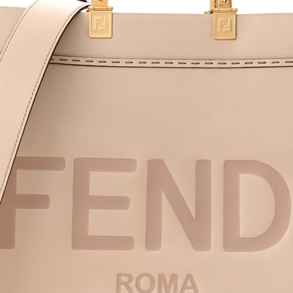 Fendi Vitello King Plexiglass Logo Embossed Medium Fendi Sunshine Shopper Tote Light Rose 8 of 12
