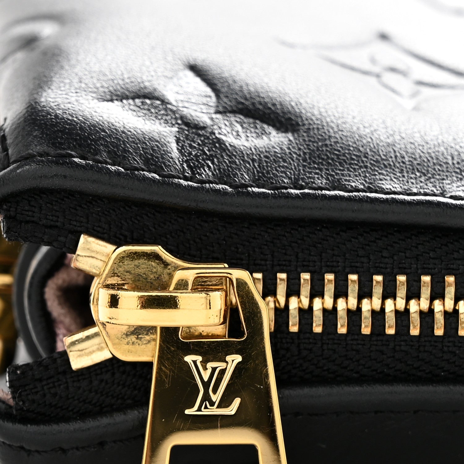 Louis Vuitton Lambskin Embossed Monogram Coussin PM Black 10 of 10