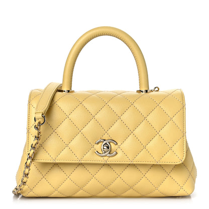Chanel Caviar Quilted Mini Coco Handle Flap Yellow 1 of 9