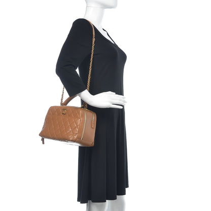 Chanel Lambskin Quilted Medium Trendy CC Bowling Bag Camel 2 of 19
