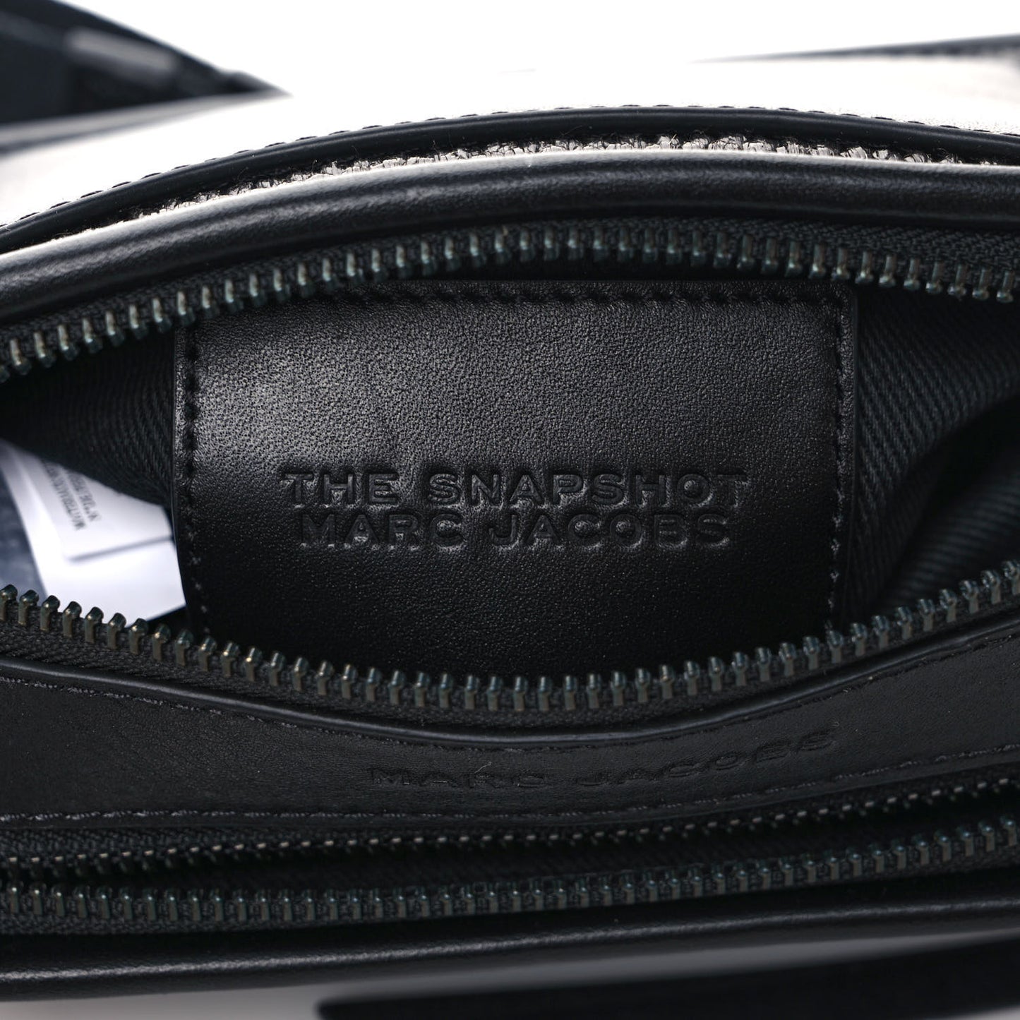 Calfskin Straw Small The Woven Snapshot DTM Camera Bag Black
