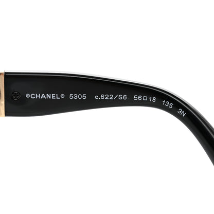 Chanel Acetate Metal Chain Square Sunglasses 5305 Black 6 of 9