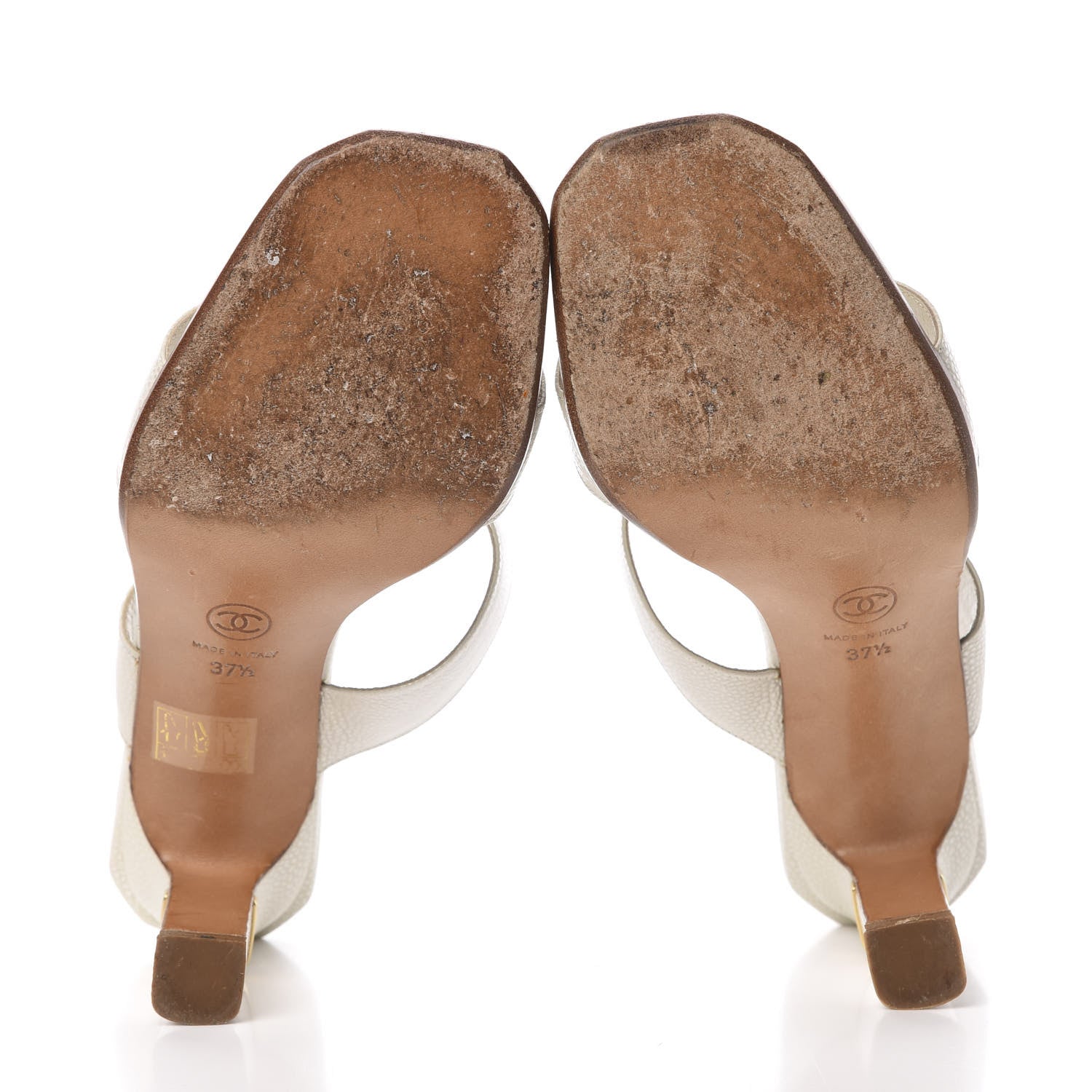 Chanel Caviar CC Mules 37.5 White 6 of 11