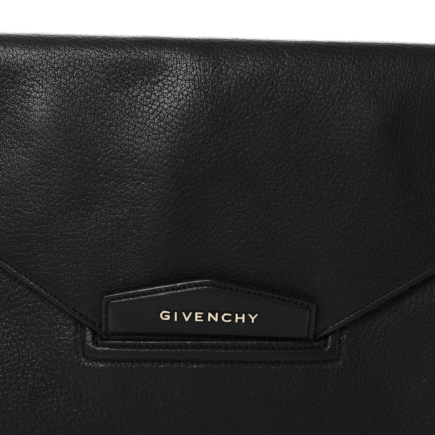 Sugar Goatskin Medium Antigona Envelope Clutch Black Black