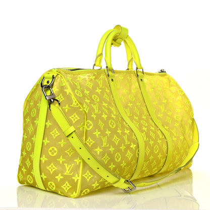 Louis Vuitton Monogram Fluo See Through Keepall Bandouliere 50 Yellow 3 of 31