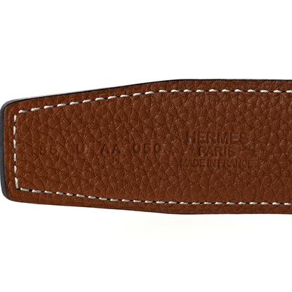 Hermes Box Togo 32mm Guilloche H Belt 85 Black Gold 3 of 8