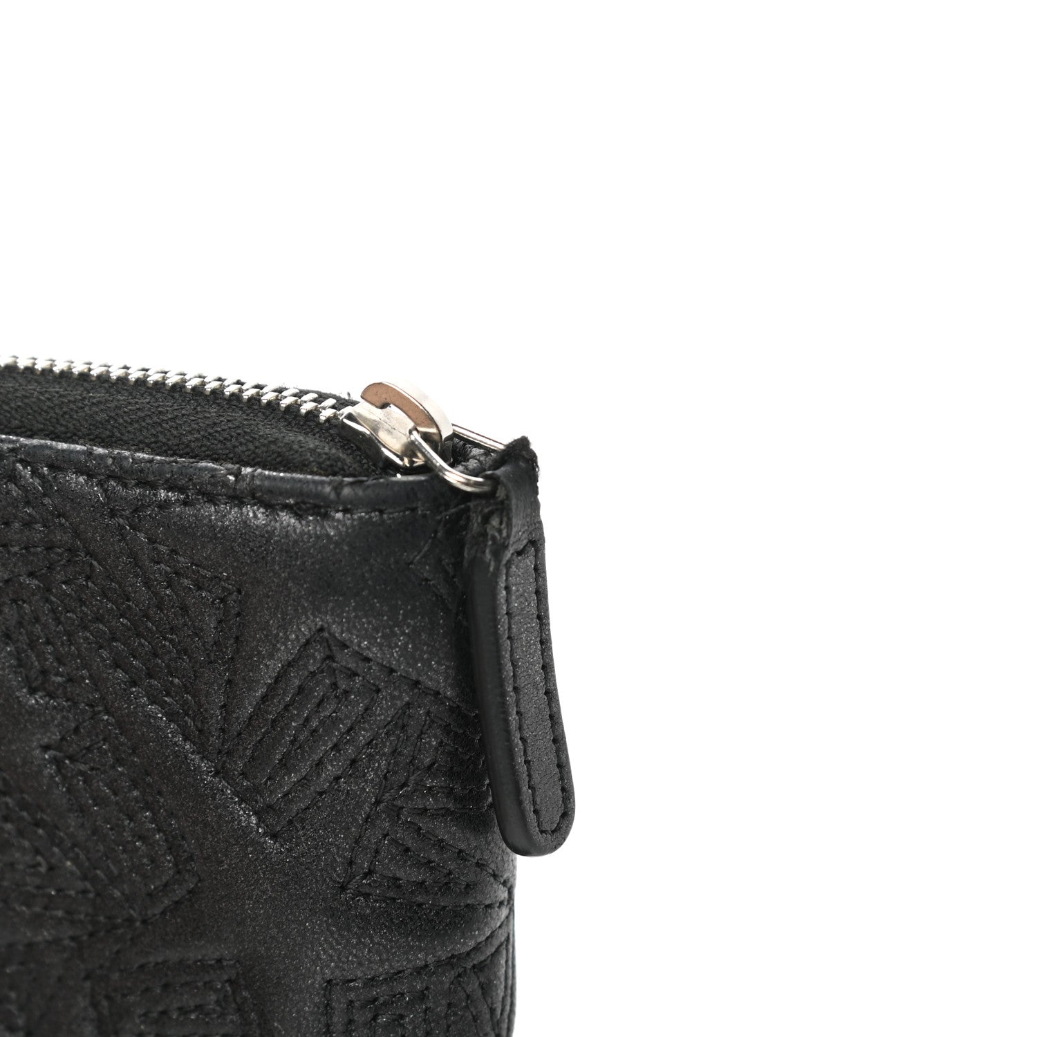 Chanel Metallic Lambskin Star Embossed Coin Purse Case Black 9 of 11