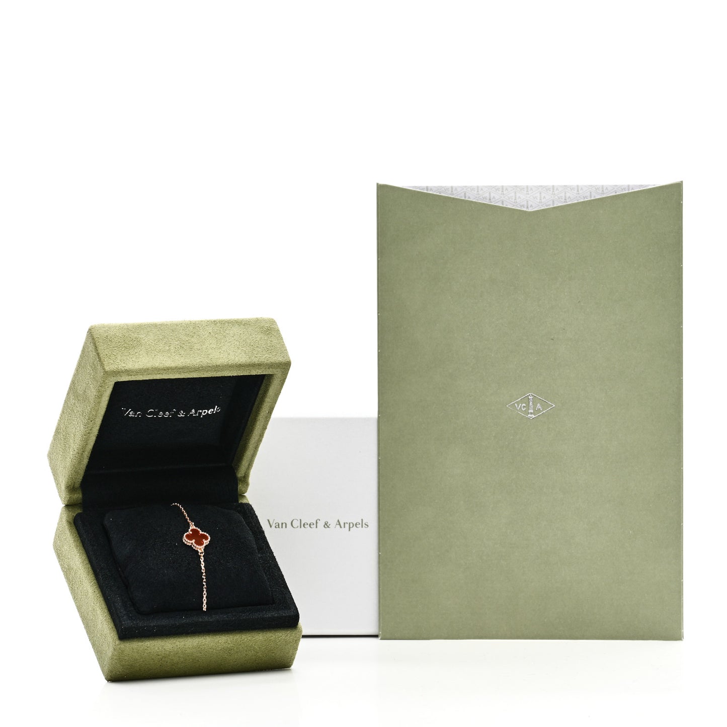 18K Rose Gold Carnelian Sweet Alhambra Bracelet