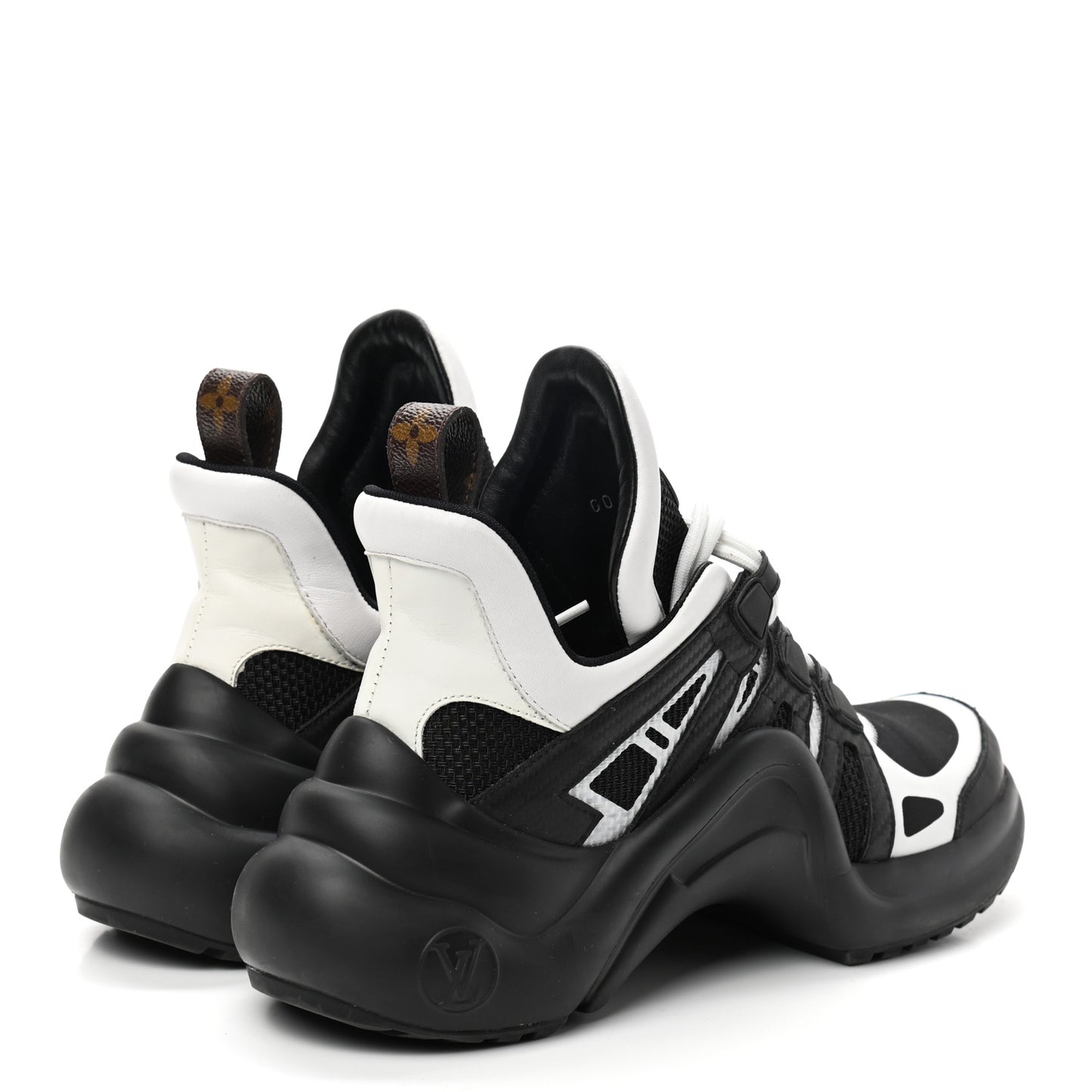 Calfskin Technical Nylon LV Archlight Sneakers 37 Black White