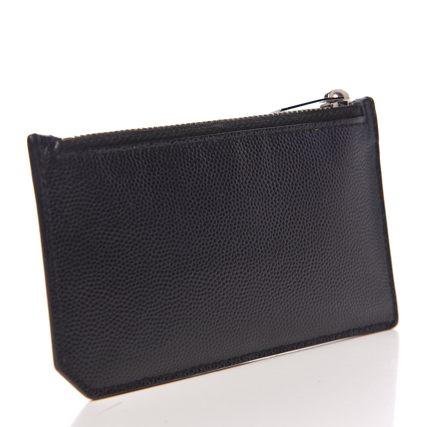 Saint Laurent Grained Calfskin 5 Fragments Zip Pouch Card Holder Black 3 of 7