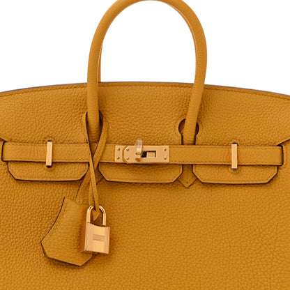 Hermes Togo Birkin 25 Jaune Ambre 8 of 11