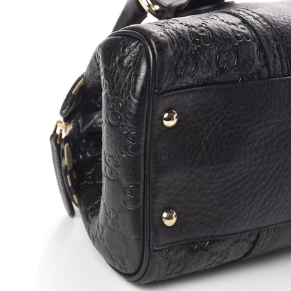 Gucci Calfskin Guccissima Signoria Bowler Bag Black 10 of 11
