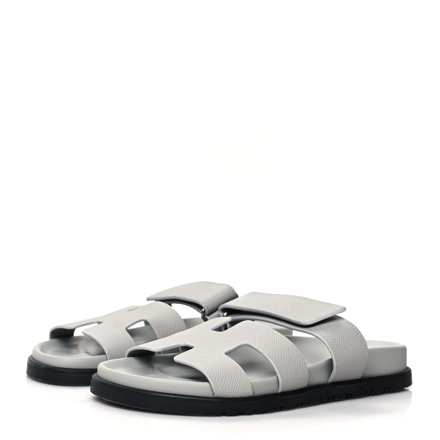 Hermes Epsom Womens Chypre Sandals 38 Bleu Glacier 3 of 8