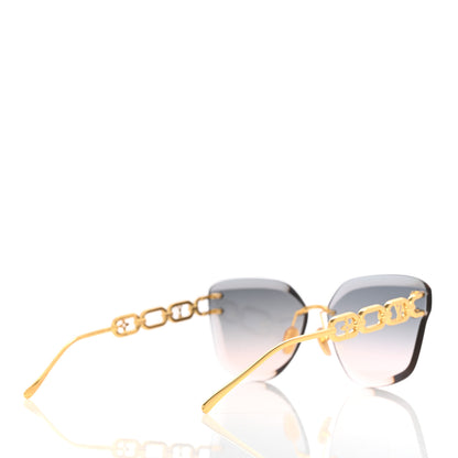 Louis Vuitton Metal Rimless LV Jewel Cat Eye Sunglasses Z1626U Gradient Blue 4 of 8