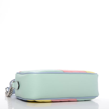 Gucci Calfskin Matelasse Diagonal Small GG Marmont Chain Shoulder Bag Multicolor Pastel 4 of 10