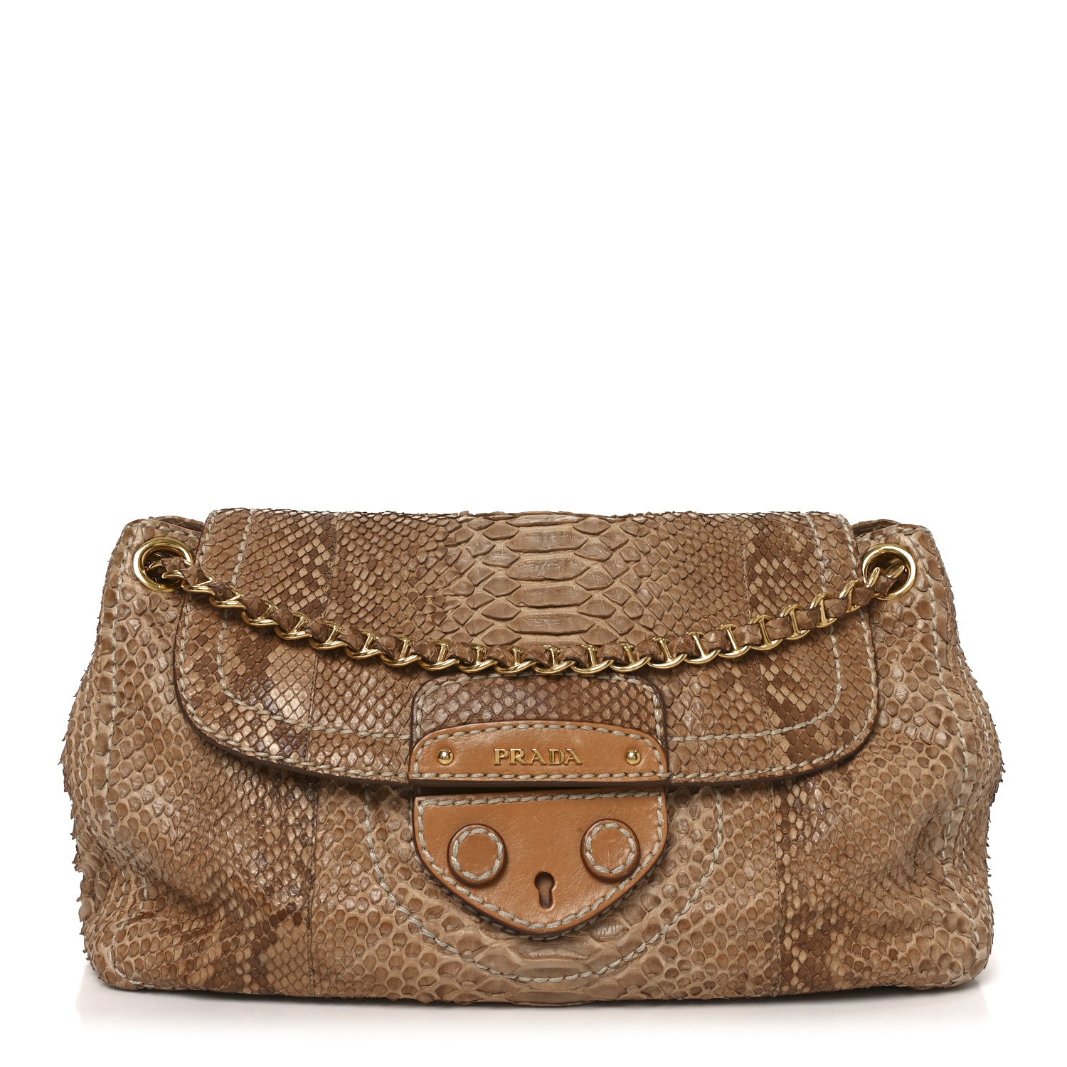 Prada Snakeskin Shoulder Bag Naturale 1 of 10