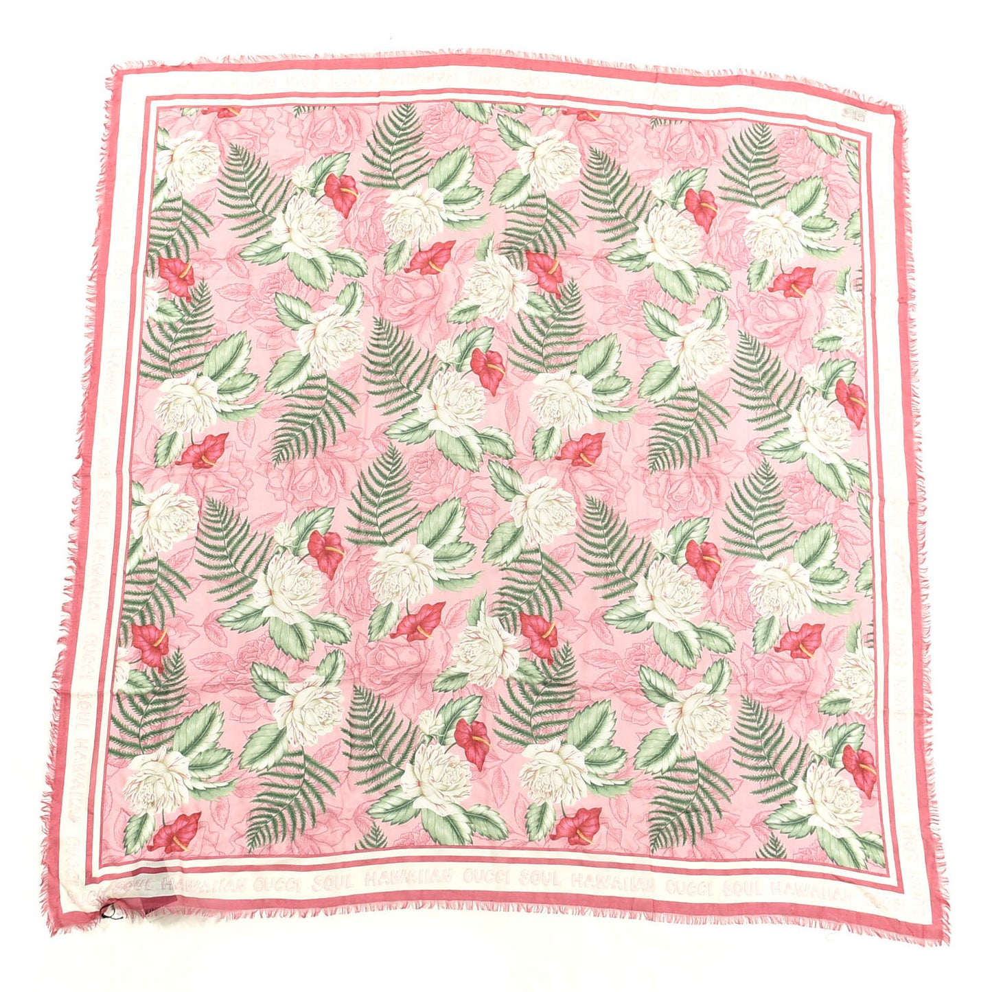 Modal Silk Big Hawaian Square Shawl Roseate