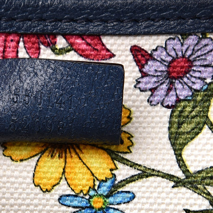 Gucci Canvas Medium Flora Tote White Multicolor Blue Agata 8 of 13