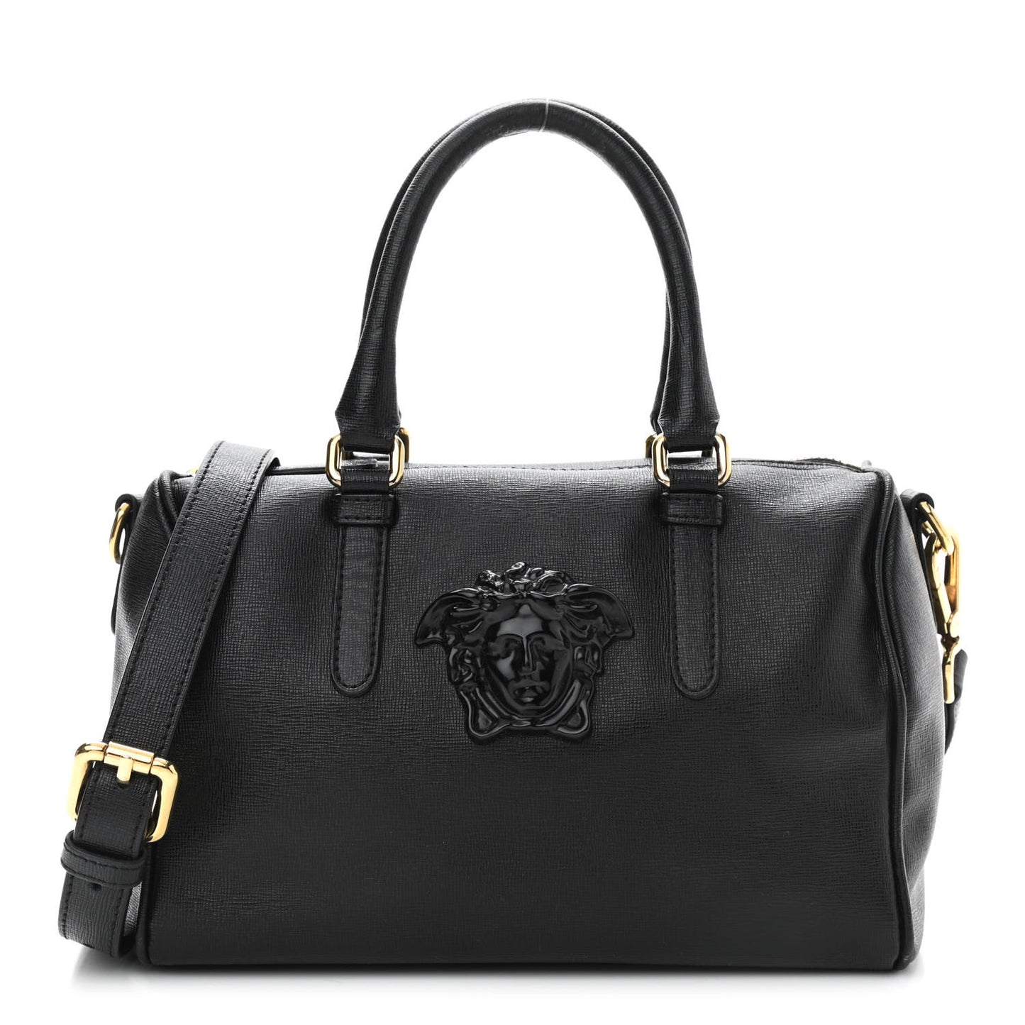 Saffiano Calfskin Palazzo Duffle Bag Black