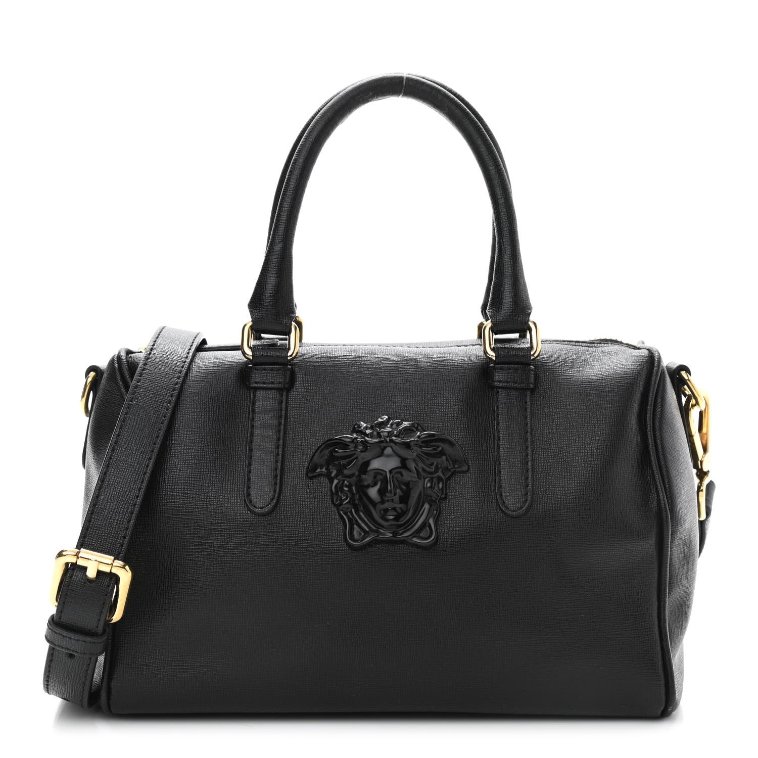 Versace Saffiano Calfskin Palazzo Duffle Bag Black 1 of 16