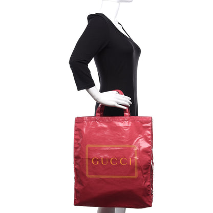 Gucci Patent Canvas Frame Logo Vertical Tote Glam Pink 2 of 10