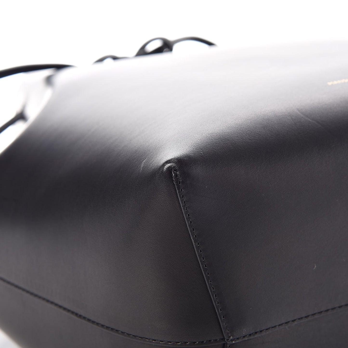 Vegetable Tanned Calfskin Bucket Bag Black Oro