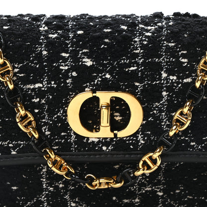 Christian Dior Tweed Macrocannage Mini Miss Caro Bag Black White 9 of 12