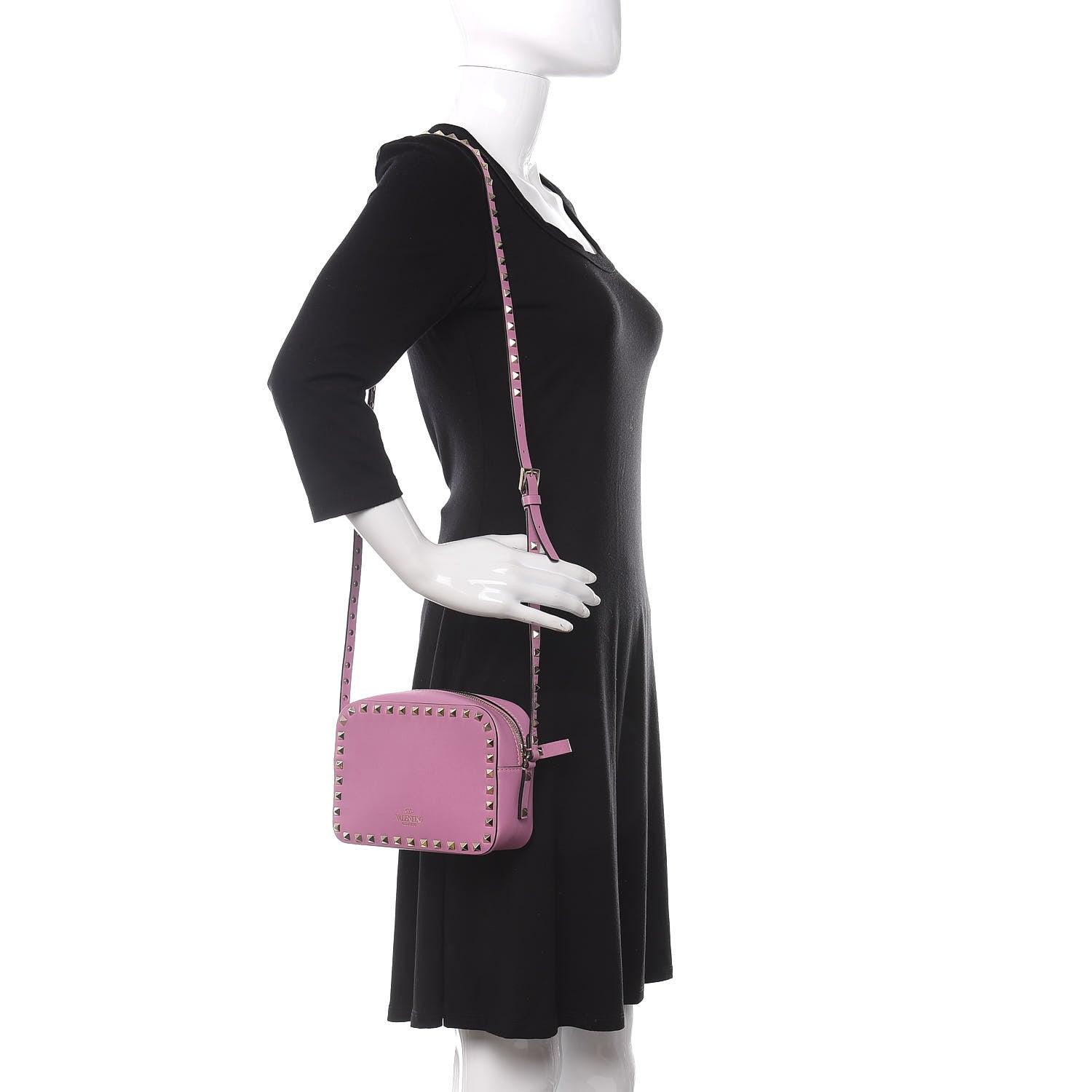 Valentino Garavani Calfskin Rockstud Camera Crossbody Bag Giacinto 2 of 10