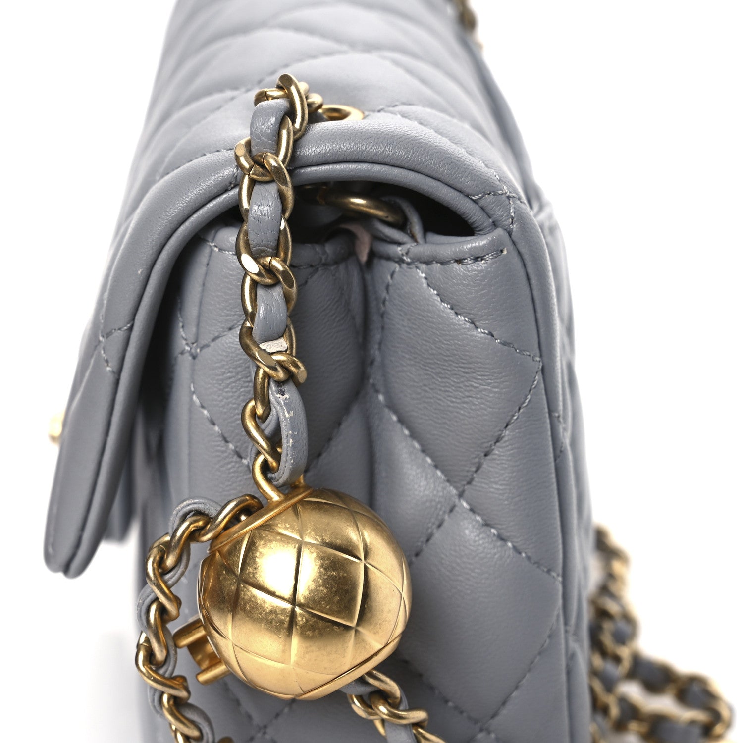 Chanel Lambskin Quilted Mini Rectangular Pearl Crush Flap Grey 12 of 12