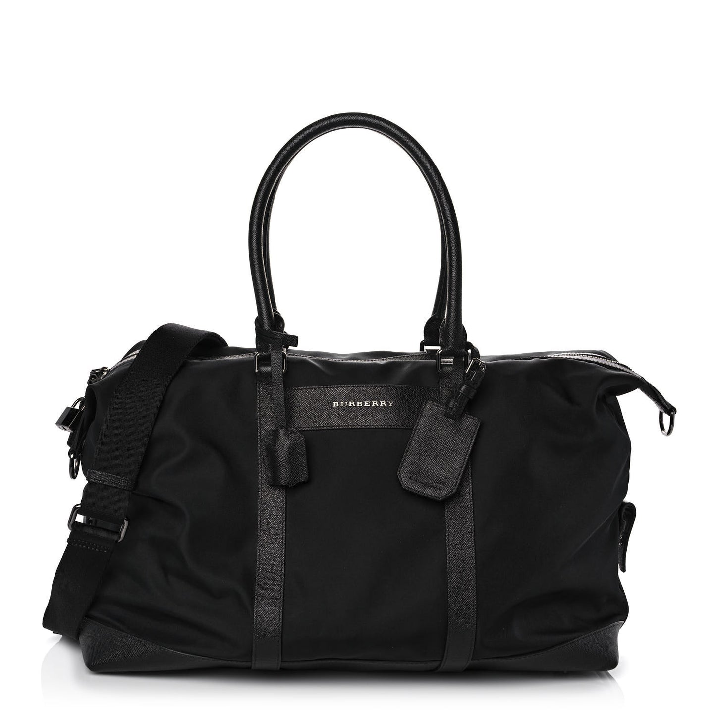 Calfskin Nylon Duffle Bag Black