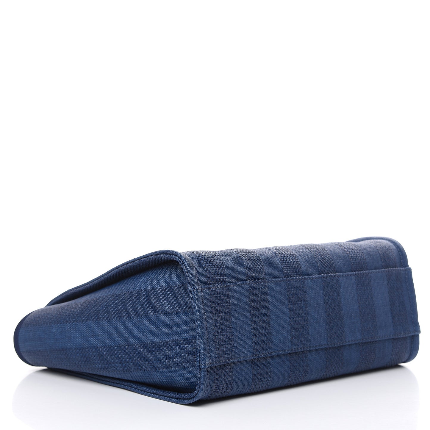 Mixed Fibers Striped Small Deauville Tote Navy Blue