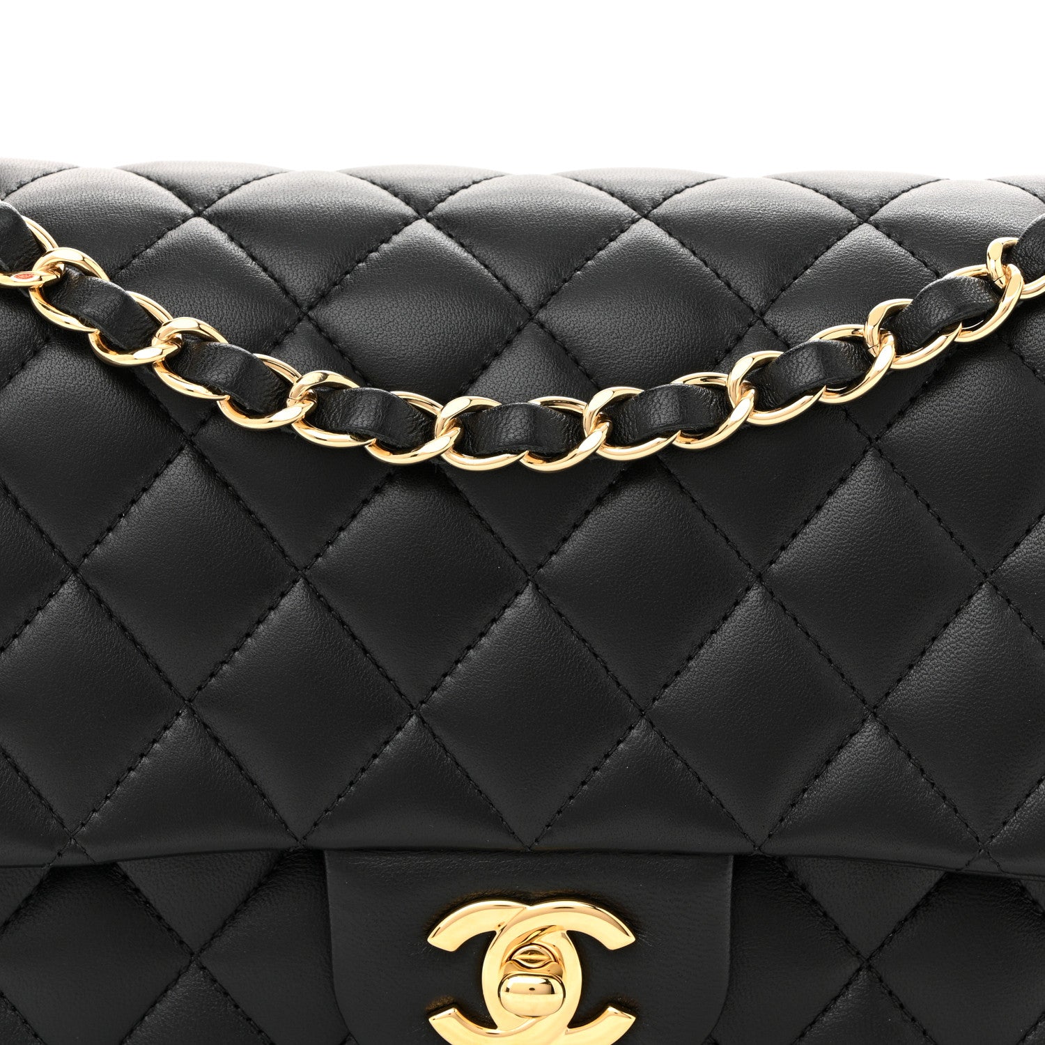 Chanel Lambskin Quilted Medium Double Flap Black 8 of 11
