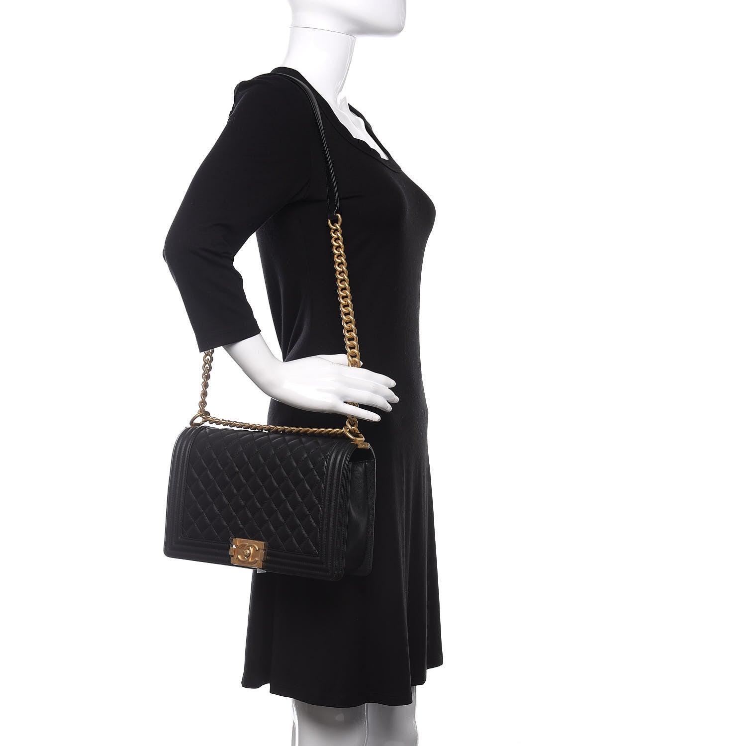 Chanel Caviar Quilted New Medium Boy Flap Black 2 of 11