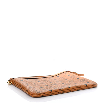 MCM Visetos Liz Shopper Tote Pouch Cognac 4 of 7