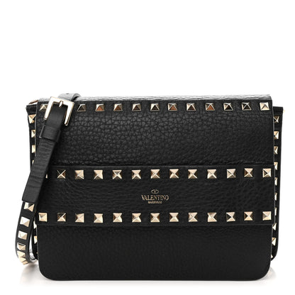Valentino Garavani Pebbled Calfskin Rockstud Side Slip Crossbody Black 1 of 10