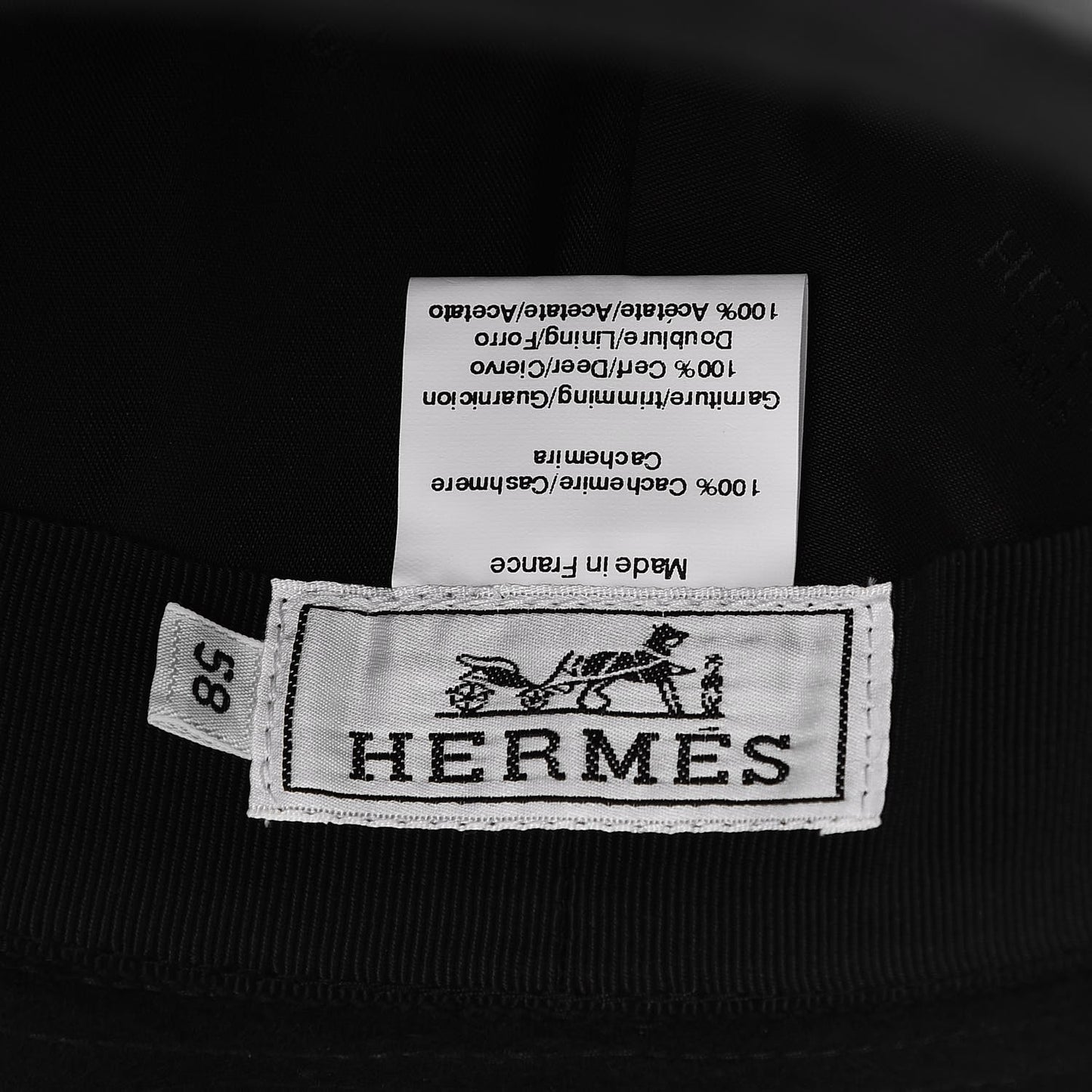Cashmere Deerskin Hat 58 Black