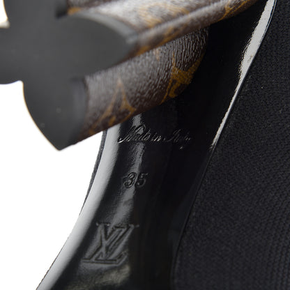 Louis Vuitton Monogram Stretch Fabric Silhouette Ankle Boots 35 Black 6 of 7