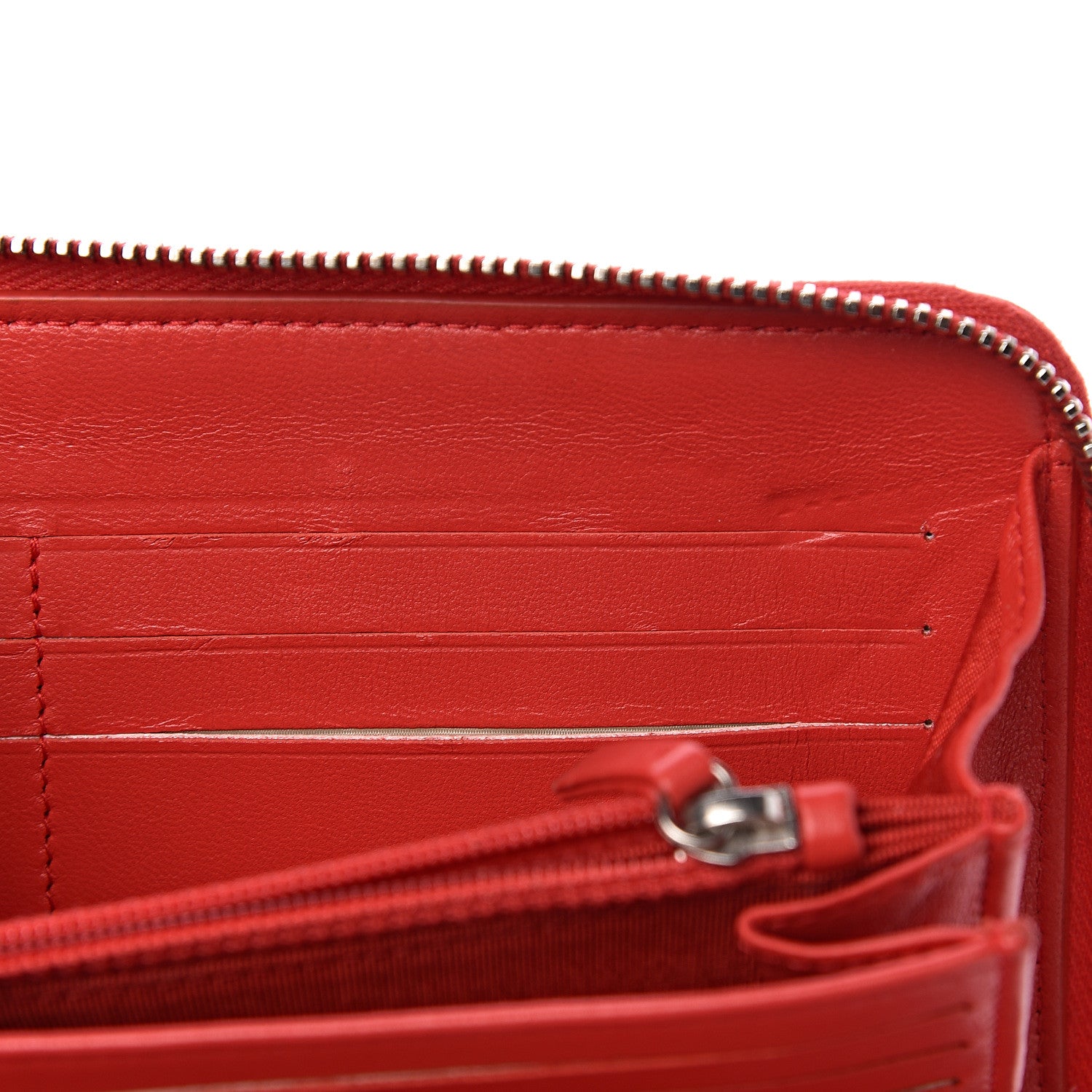 Chanel Lambskin Quilted Large Zip Around Organizer Wallet Red 14 of 14