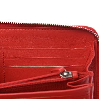 Chanel Lambskin Quilted Large Zip Around Organizer Wallet Red 14 of 14