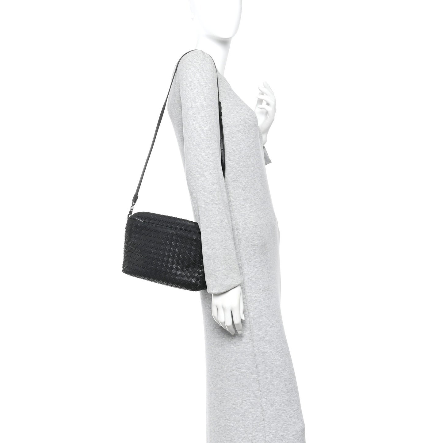 Nappa Intrecciato Crossbody Messenger Black