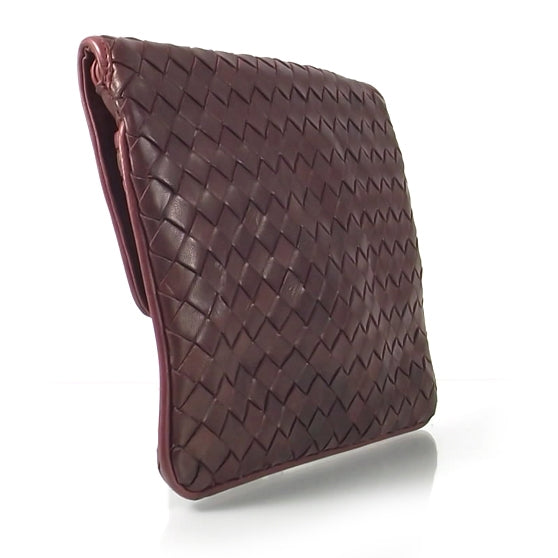 Vintage Woven Clutch Bag Dark Red