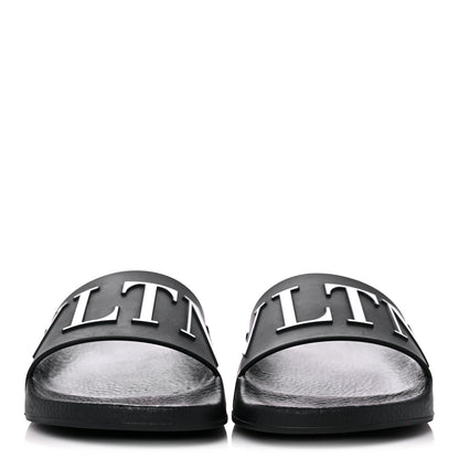 Valentino Garavani Rubber Mens VLTN Pool Slide Sandals 41 Black 2 of 8