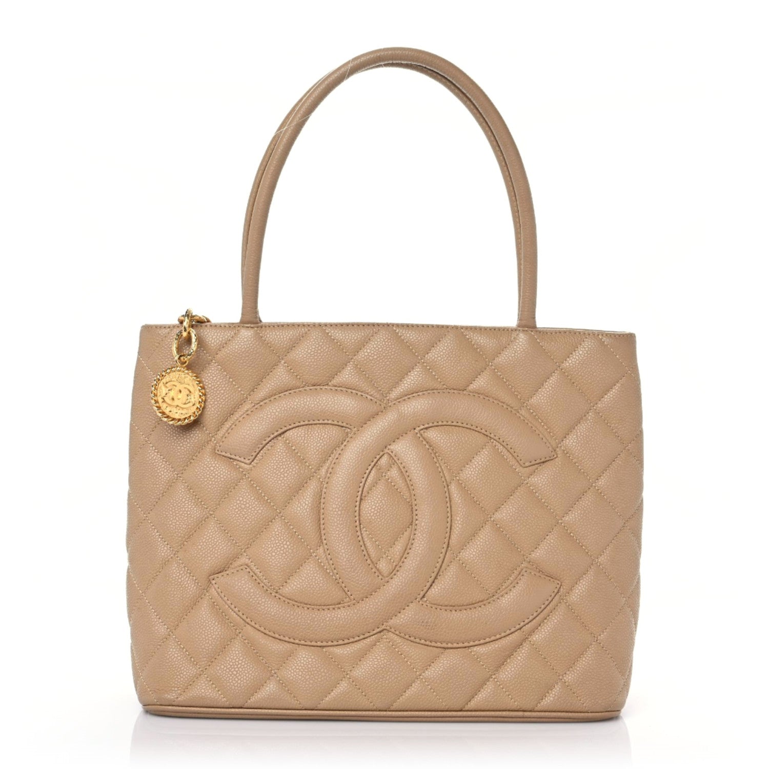 Chanel Caviar Quilted Medallion Tote Beige 1 of 15