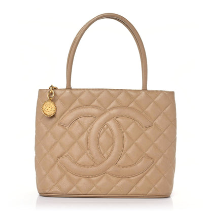 Chanel Caviar Quilted Medallion Tote Beige 1 of 15
