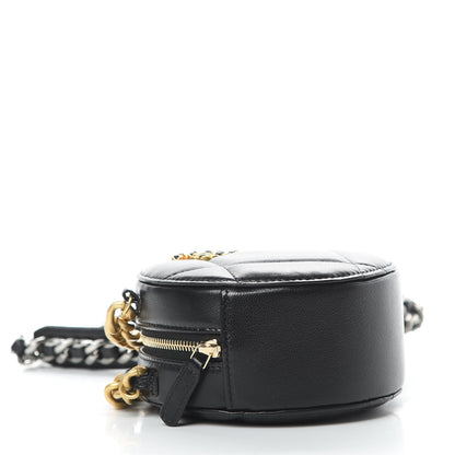 Chanel Lambskin Quilted 19 Round Clutch With Chain Black 4 of 11