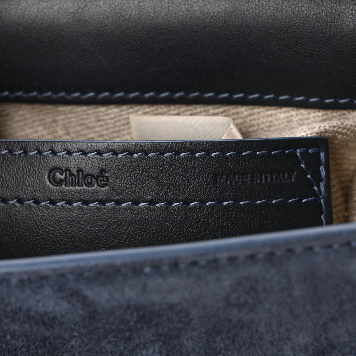 Chloe Suede Small Marcie Saddle Bag Graphite Navy 6 of 8