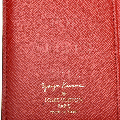 Louis Vuitton Monogram Kusama Town Small Ring Agenda Cover Red 6 of 6
