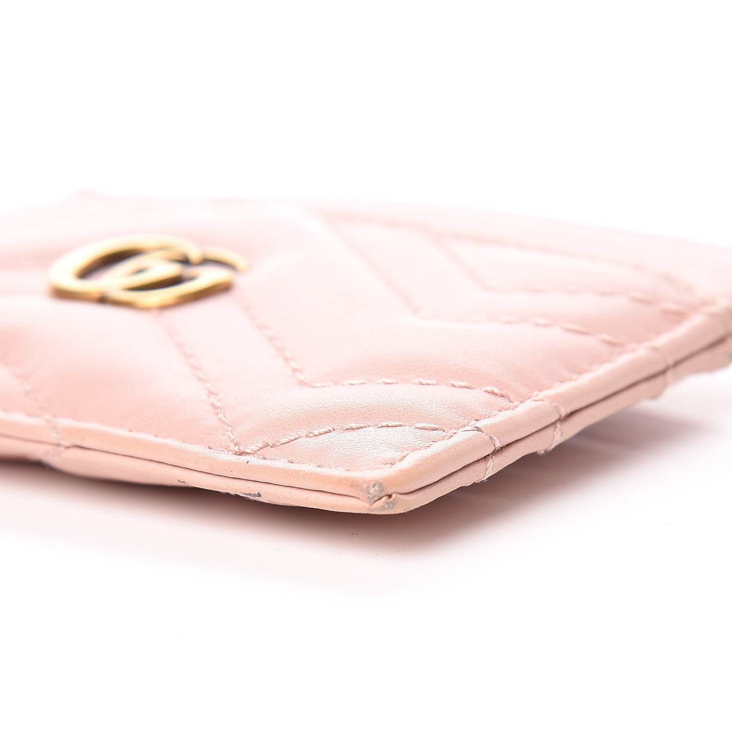 Calfskin Matelasse GG Marmont Card Holder Perfect Pink