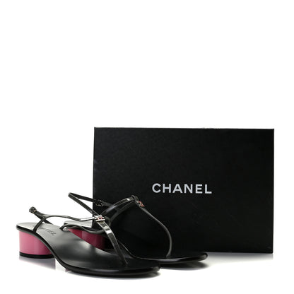 Chanel Patent CC Thong Sandals 40 Grey Pink 10 of 10
